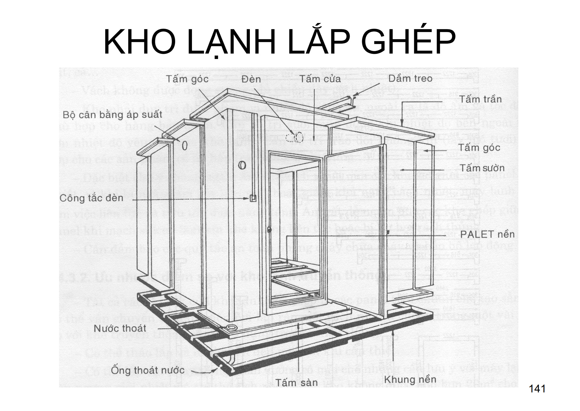 Cấu tạo của kho lạnh lắp ghép