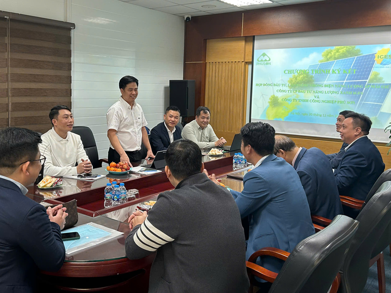 Ông Bùi Trung Hiếu – Lãnh đạo Công ty TNHH CÔNG NGHIỆP PHÚ SƠN Phát biểu tại lễ ký kết